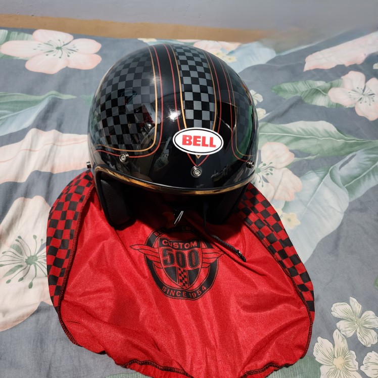 bell custom 500 stripes pearl white open face helmet Bell Custom 500 Stripes Pearl White Jet Helmet