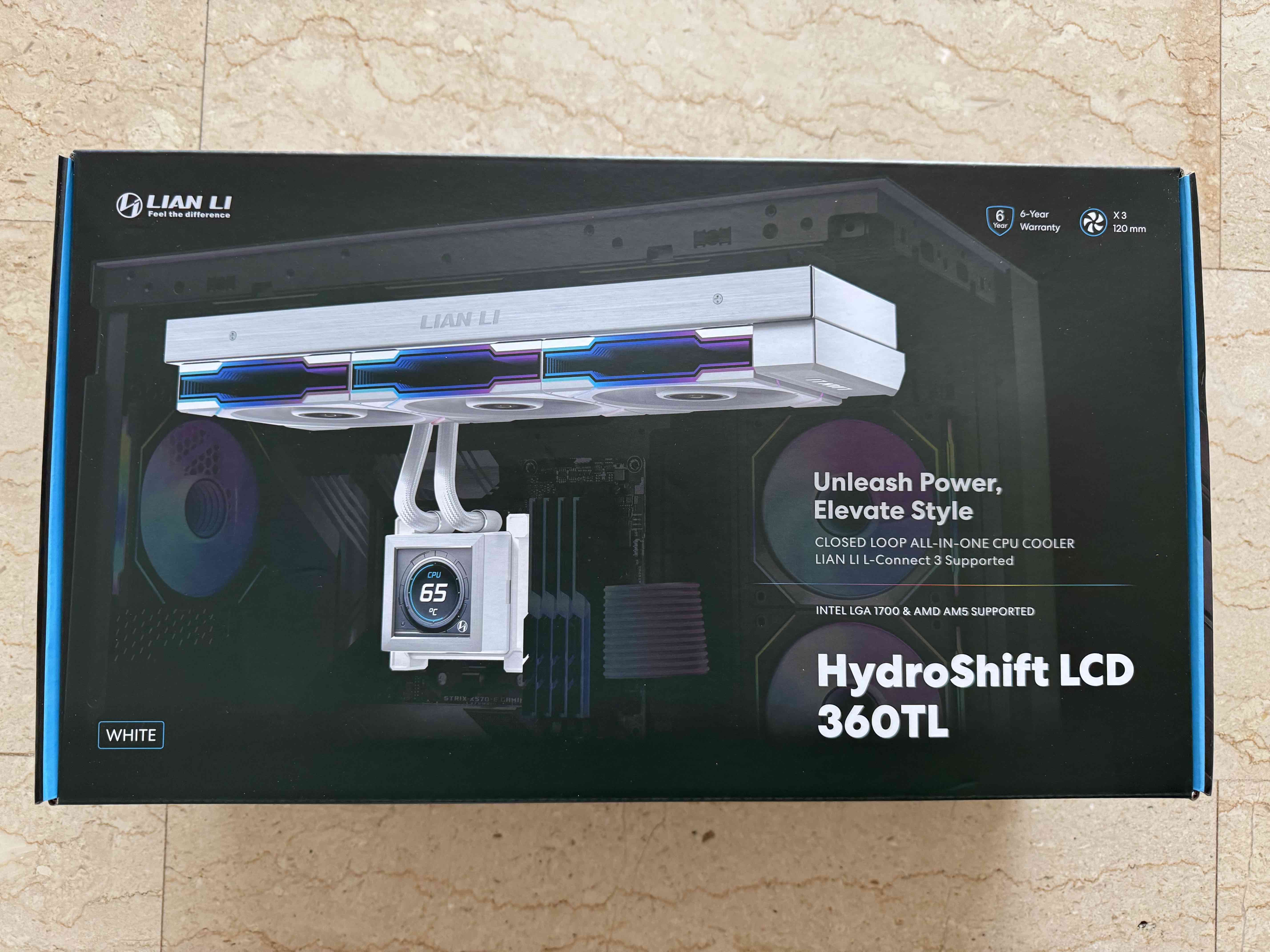 LIAN LI HYDROSHIFT LCD 360TL BLACK / WHITE 360MM AIO LIQUID COOLER