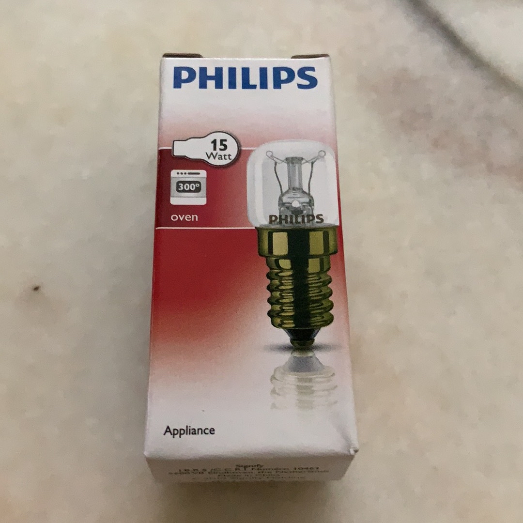 Philips 15 Watt, 230-240 Volt Clear T25 Appliance Refrigerator/Oven Bulb, 15W/E14/230-240V/T25CL