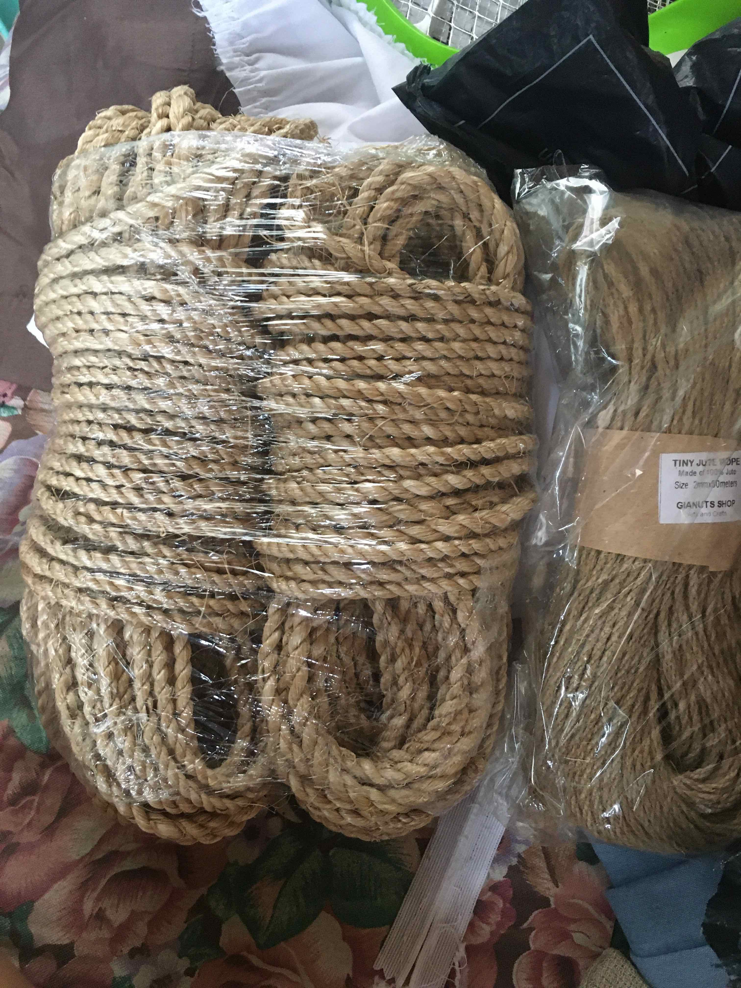 Natural Tiny Jute Rope Heavy Duty Twine Rope 50Meters 3Ply