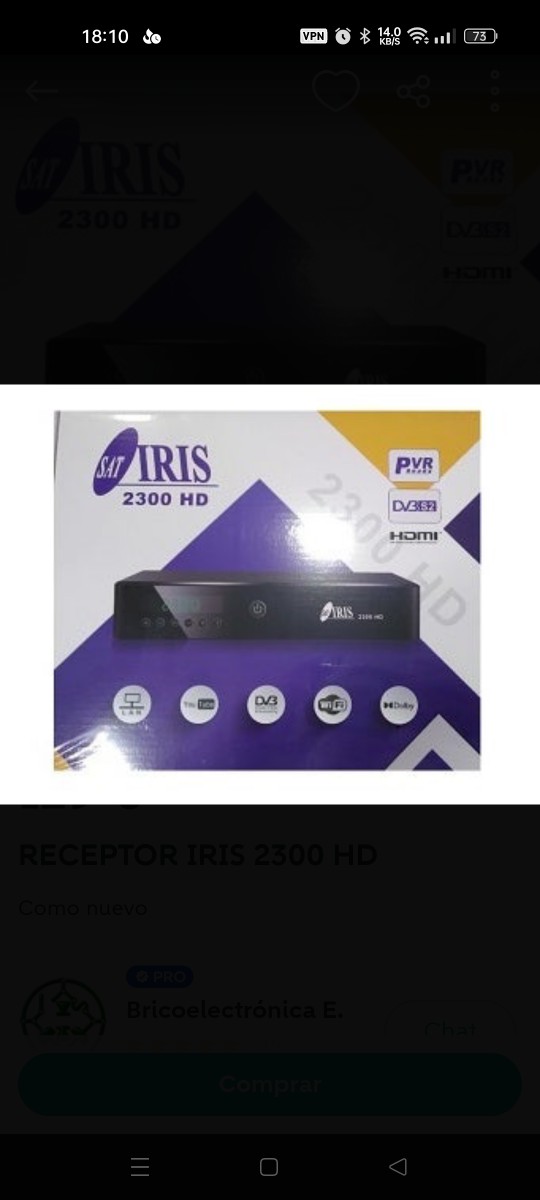 Iris 2300 HD Receptor Satélite Decodificador con Wifi, estable