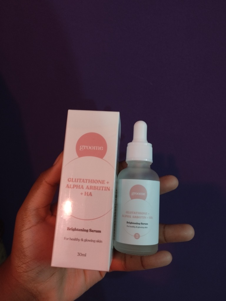 Groome Brightening Serum with Glutathione + Alpha Arbutin + Hyaluronic Acid  bright skin blemish free boost collagen moisturizing improved skin all skin  types 30 ml | Daraz.com.bd