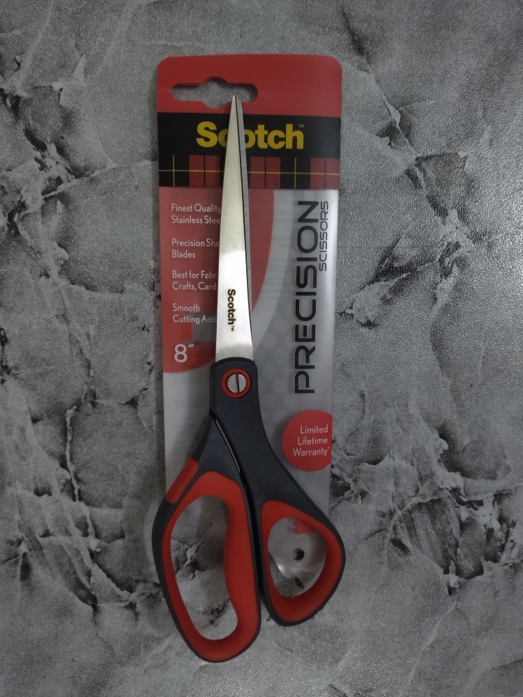 Scotch Precision Scissor 8 in Smooth Cuts Fabric Paper 1448 Gray