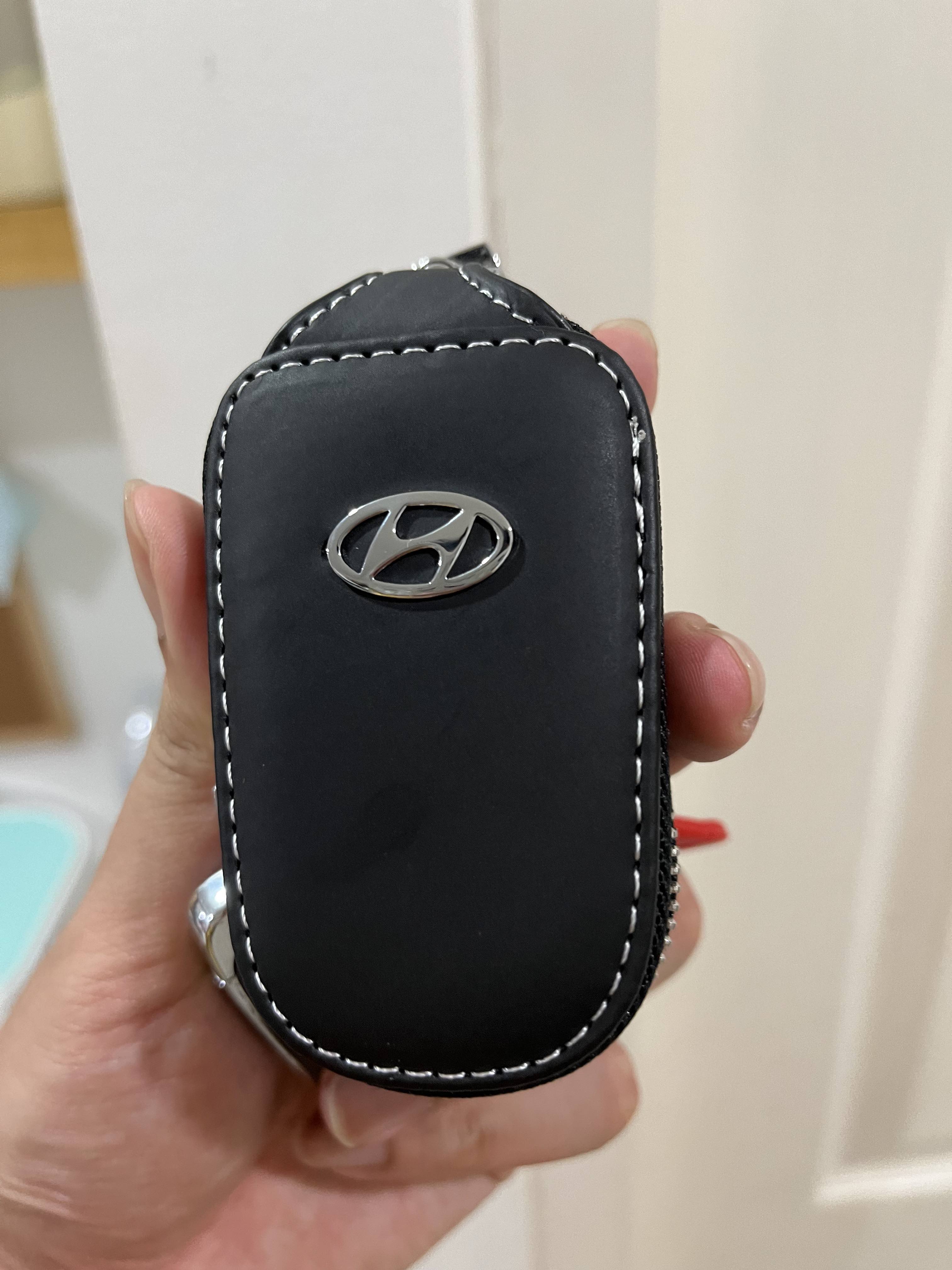 Smooth Leather Car Key Holder Wallet Bag Remote Fob Shell Case Cover Pouch  Keychain for Hyundai Creta Stargazer Staria Santa Fe Palisade Avante  Elantra Tucson Kona Ioniq H1 Accent Reina Starex Seirs