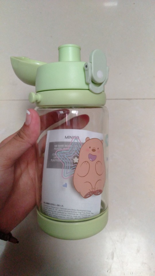 MINISO We Bare Bears (Grizzly) 17.5oz Plastic Water Bottle