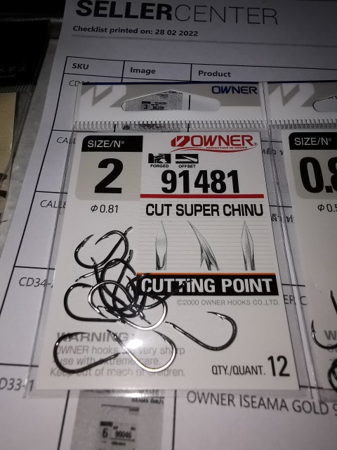 เบ็ด OWNER CUT SUPER CHINU 91481 ตะขอเบ็ดโอวเนอร์ จากญี่ปุ่น แข็ง