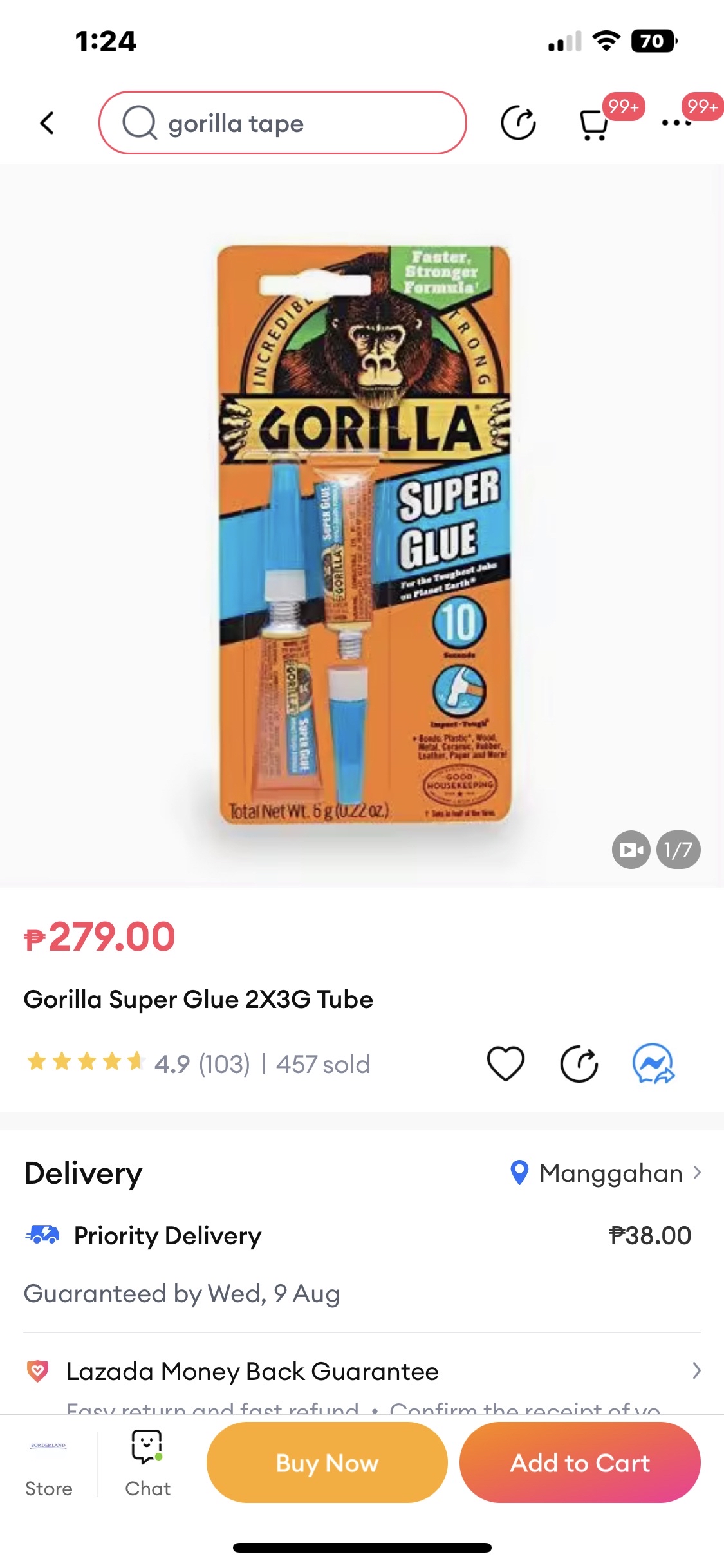 Gorilla Super Glue 2X3G Tube