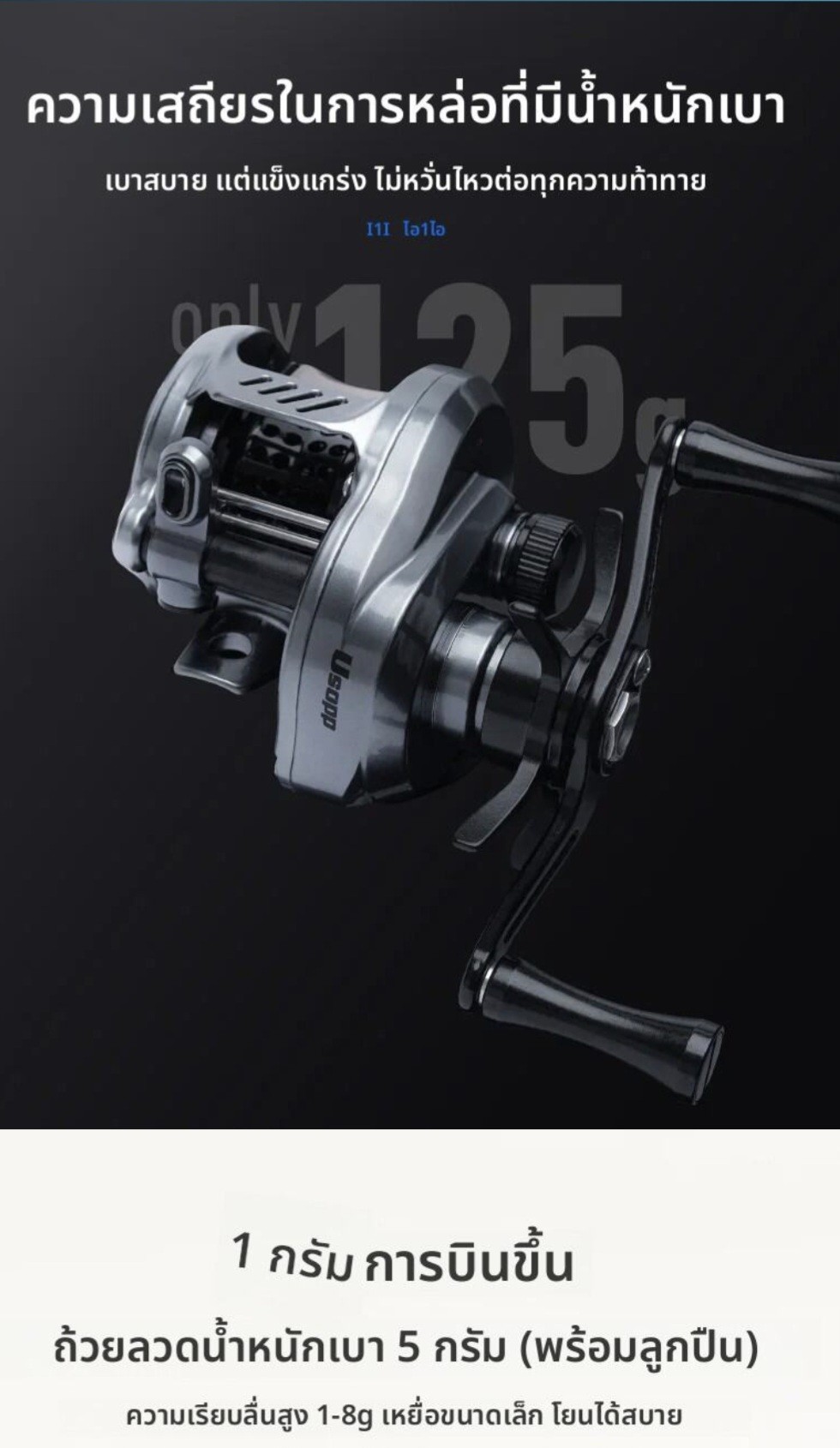 Leydun New Usopp Baitcasting Fishing Reels 125g Ultralight 7.6:1