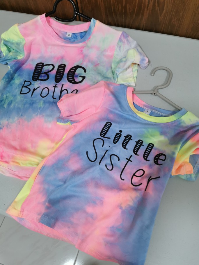 Big Sister Little Borther Tie Dye Kid Tshirt Family Boy Girl