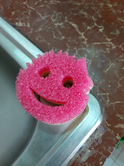 Scrub Daddy® Scrub Mommy Essentials® Mini Dual-Sided Design w/ FlexTexture®  and ResoFoam® Pink