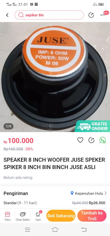 harga speaker juse 8 inch