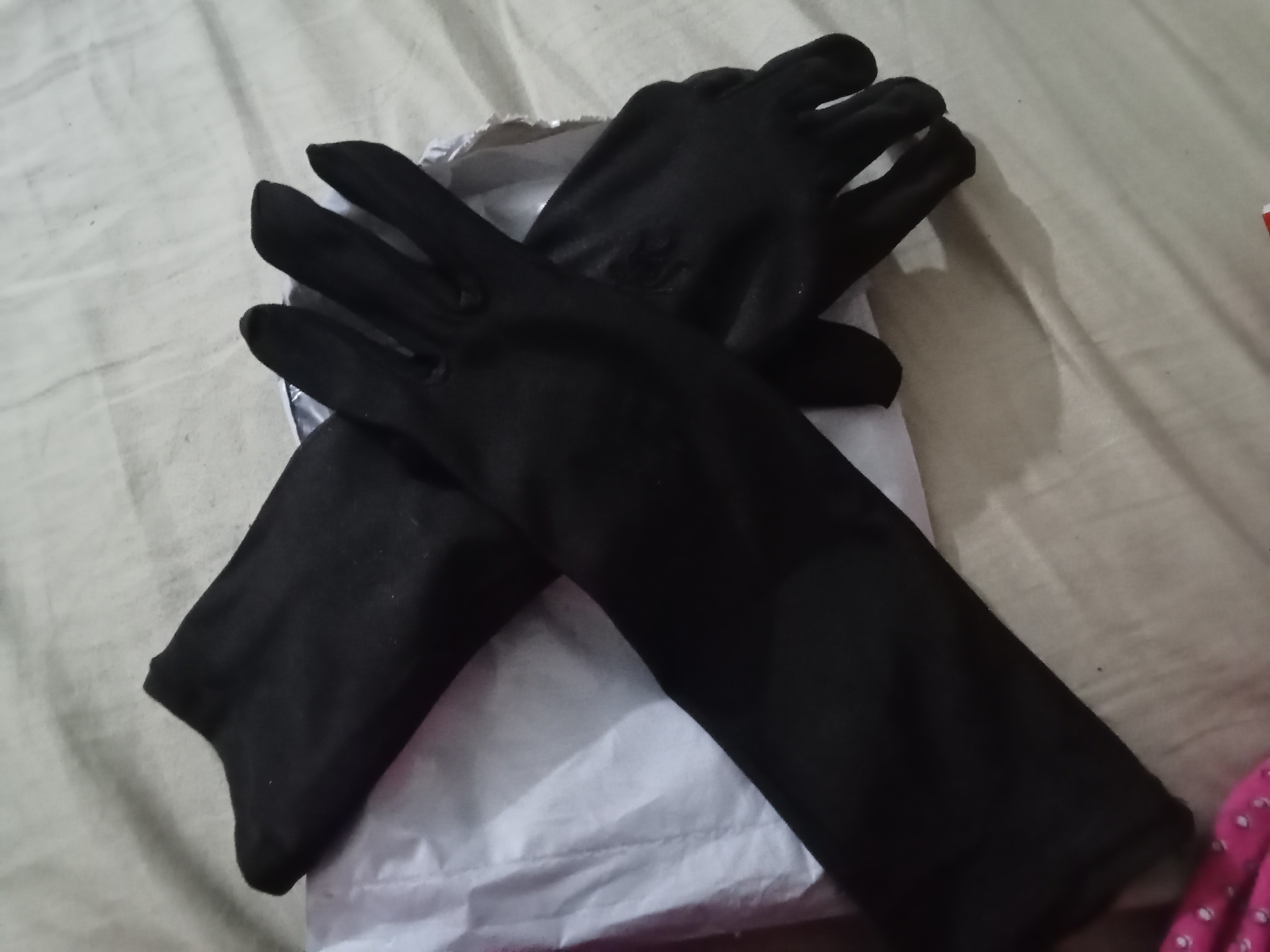 Ladies gloves black/woman cotton muslim hijab hand gloves, sun