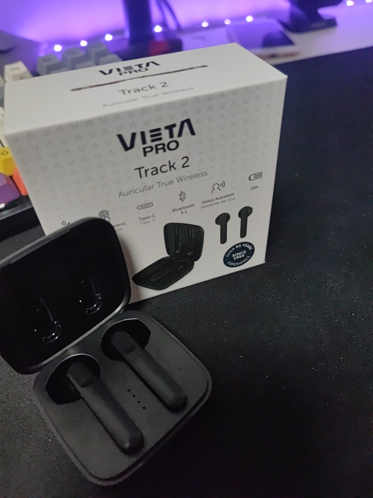 Vieta Pro - Auriculares Track 2 con Bluetooth 5.0, True Wireless,  micrófono, Touch Control, autonomía de 20h
