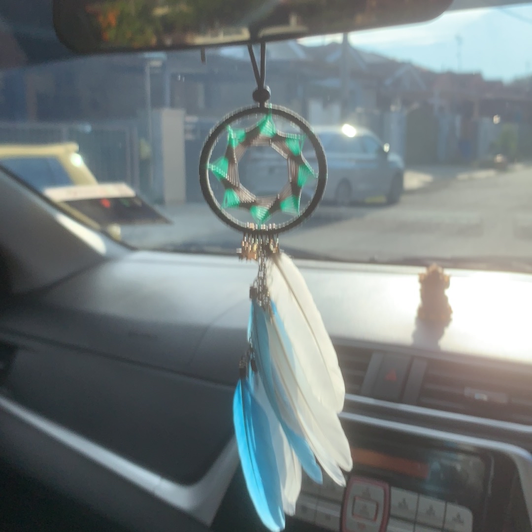 Hand Woven Feather Dream Catcher Car Hanging Gantung Kereta 捕梦网吊饰