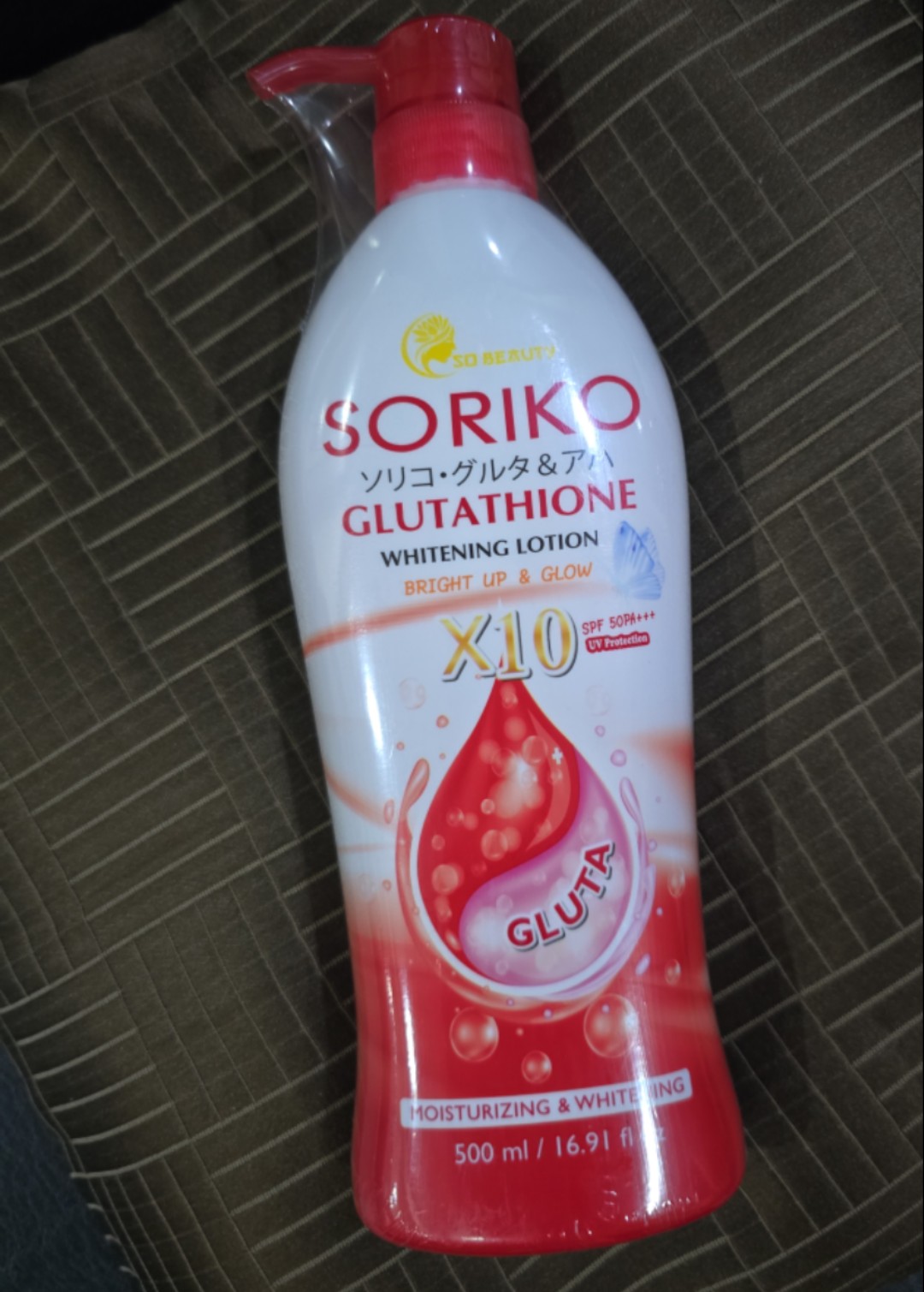 SORIKO Glutathione Whitening Lotion SPF 50PA+++ 500ml BIG Moisturizing and  Whitening GLUTATHIONE RED Authentic Thailand Red Continental - 1 Bottle Spf  50Pa+++ Sun Protection 100% Organic - Lazada | Lazada PH