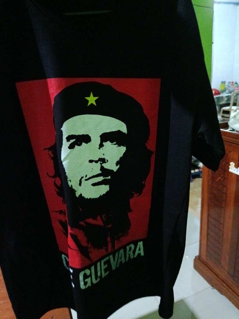 New: Blu Caribe Che Guevara Unisex Cotton T-Shirt, Red/Black, Size XL