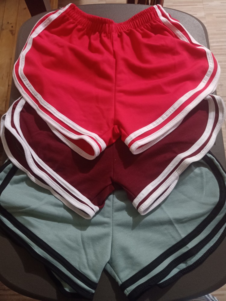 3pcs Plain Two Lines Booty Sexy Shorts for Women Free Size Assorted (Random  Color)