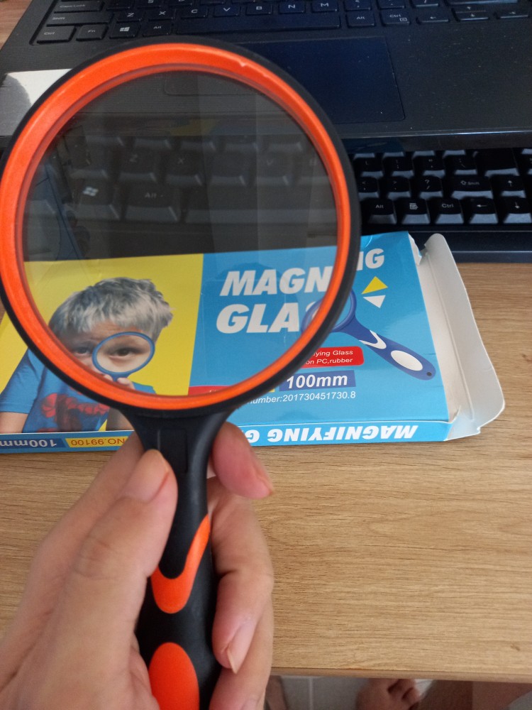 Handle Magnifying Glass 3X Handheld Reading Magnifier Handheld 100 mm  Magnifying Lens Non-slip Soft Handle Old People Students