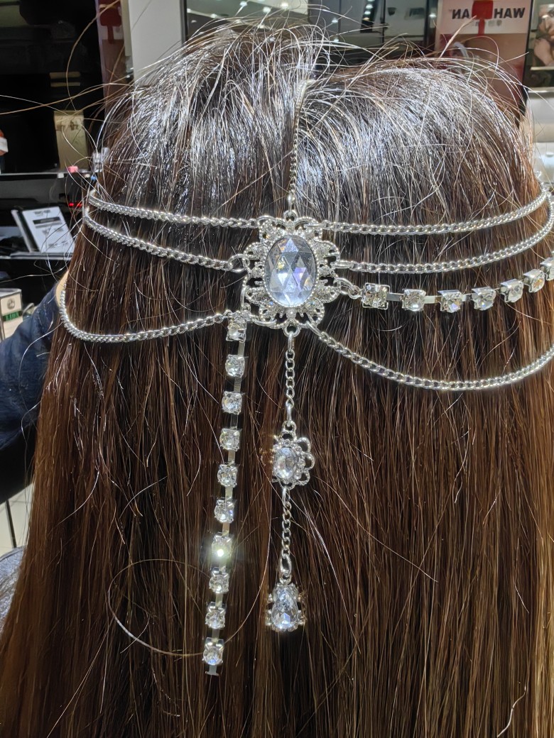 ELLIER Boho Ornament Gift Women Indian Drop Hair Accessories Sparkle  Jewelry Forehead Pendant Headdress Crystal Bridal Headband Tassel Hair  Chain Rhinestone Headwear