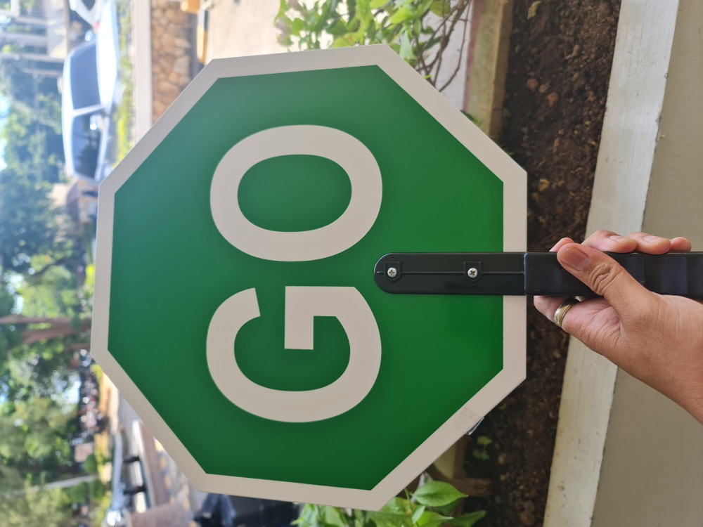 Stop and Go Paddle Sign Aluminium Hand Sign Stop Signs Traffic STOP & GO  Sign REVERSIBLE