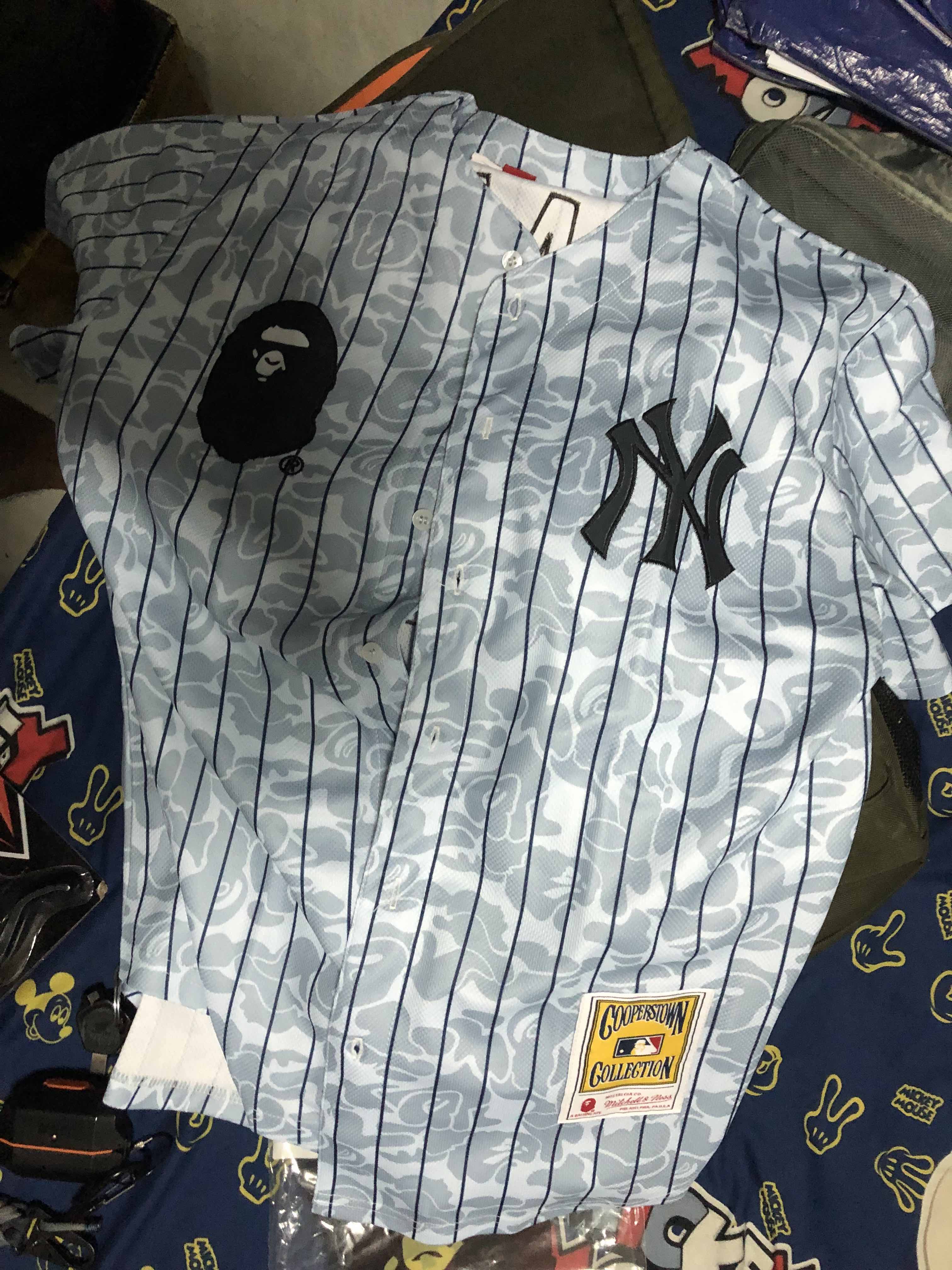 Bape, Shirts, Bape X Mitchell Ness Yankees Baseball Jersey