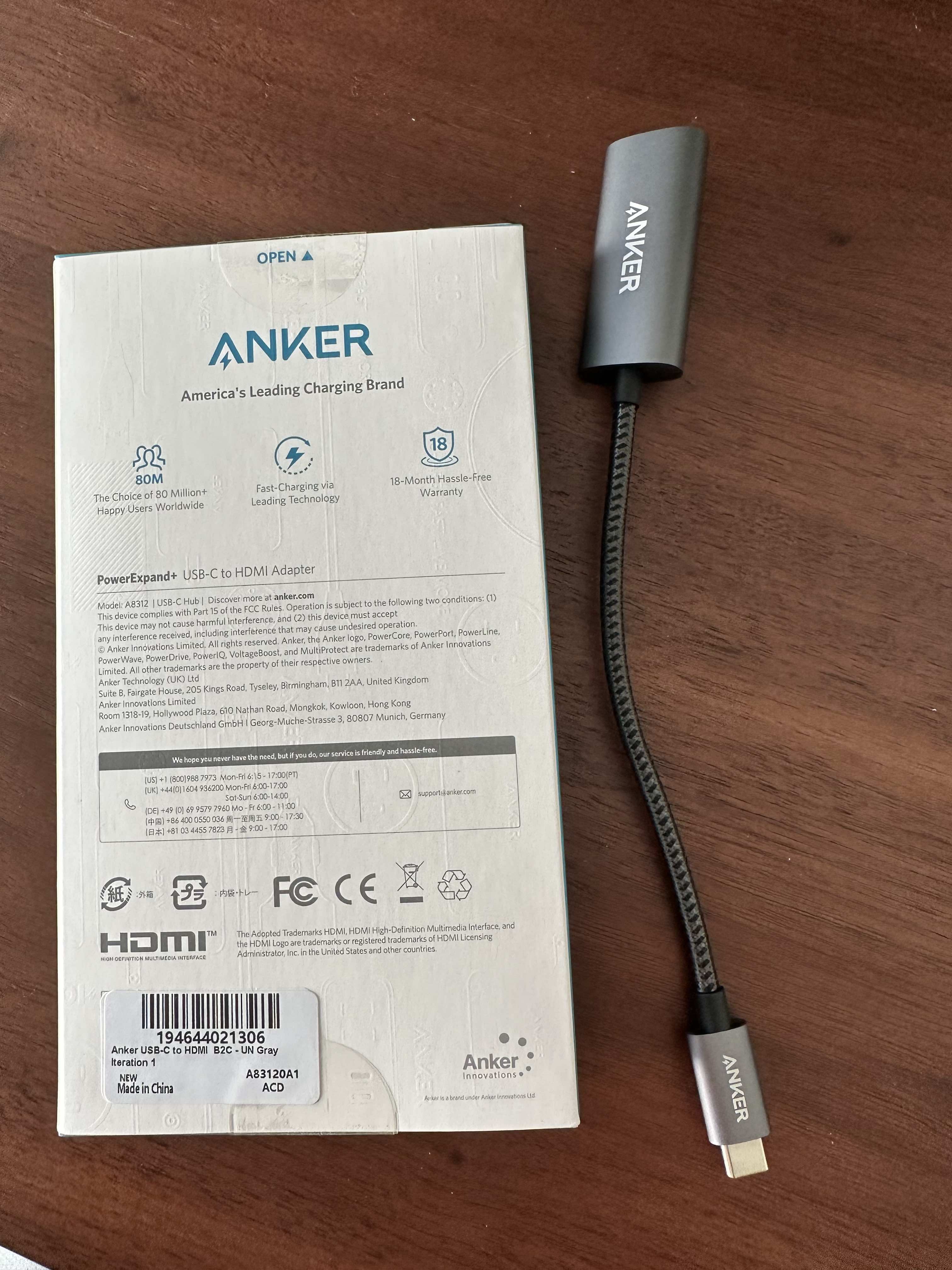 Anker USB C to HDMI Adapter (4K@60Hz), 2 PowerExpand+ Aluminum Portable USB  C Adapter, for MacBook Pro, MacBook Air, iPad Pro, Pixelbook, XPS, Galaxy,  and More (Compatible with Thunderbolt 3 ports) 
