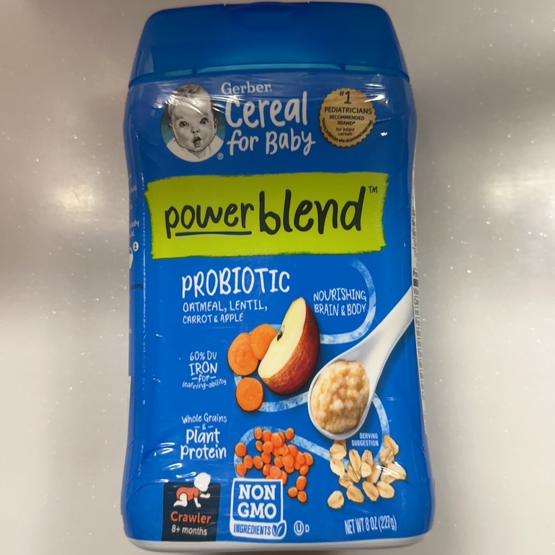 Gerber, Powerblend Cereal for Baby, Probiotic Oatmeal, Lentil