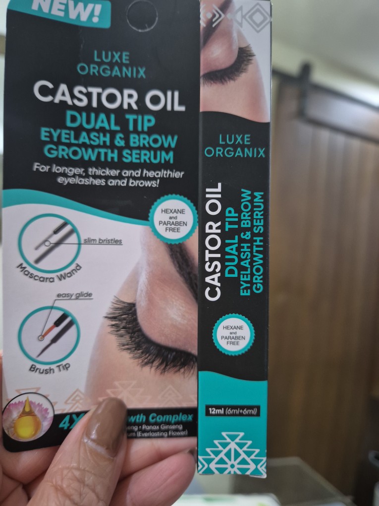 LUXE ORGANIX Castor Oil Dual Tip Eyelash & Brow Growth Serum 12ml