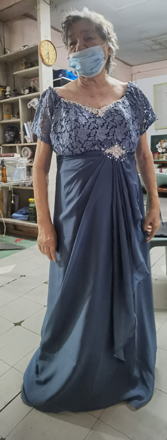 Dusty Blue Gown For Ninang In Divisoria Ninang Sa Kasal Wedding - Main Image