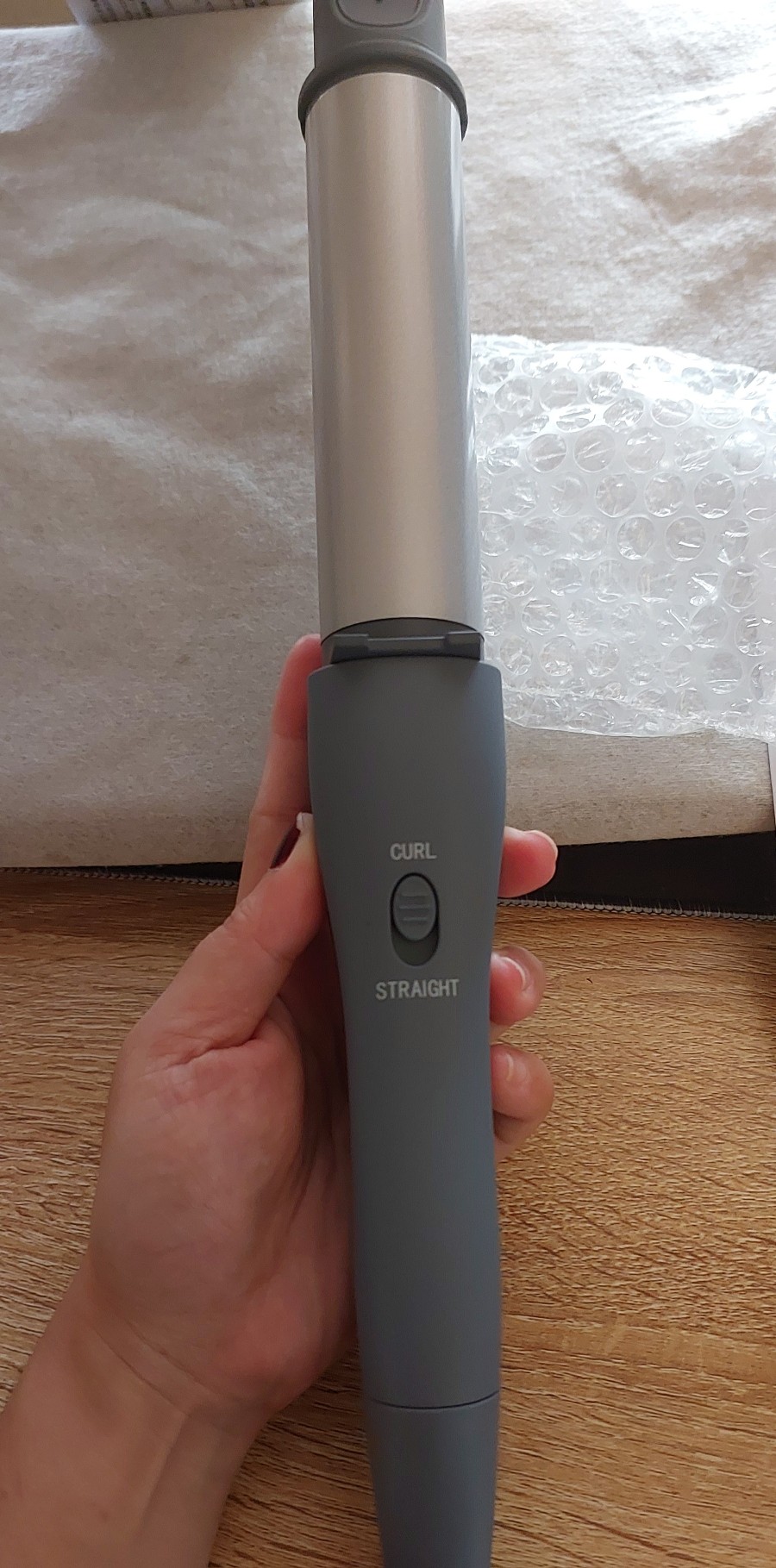 SALONIA 2WAY Straight Curl Hair Iron Gray 32mm Iron Home