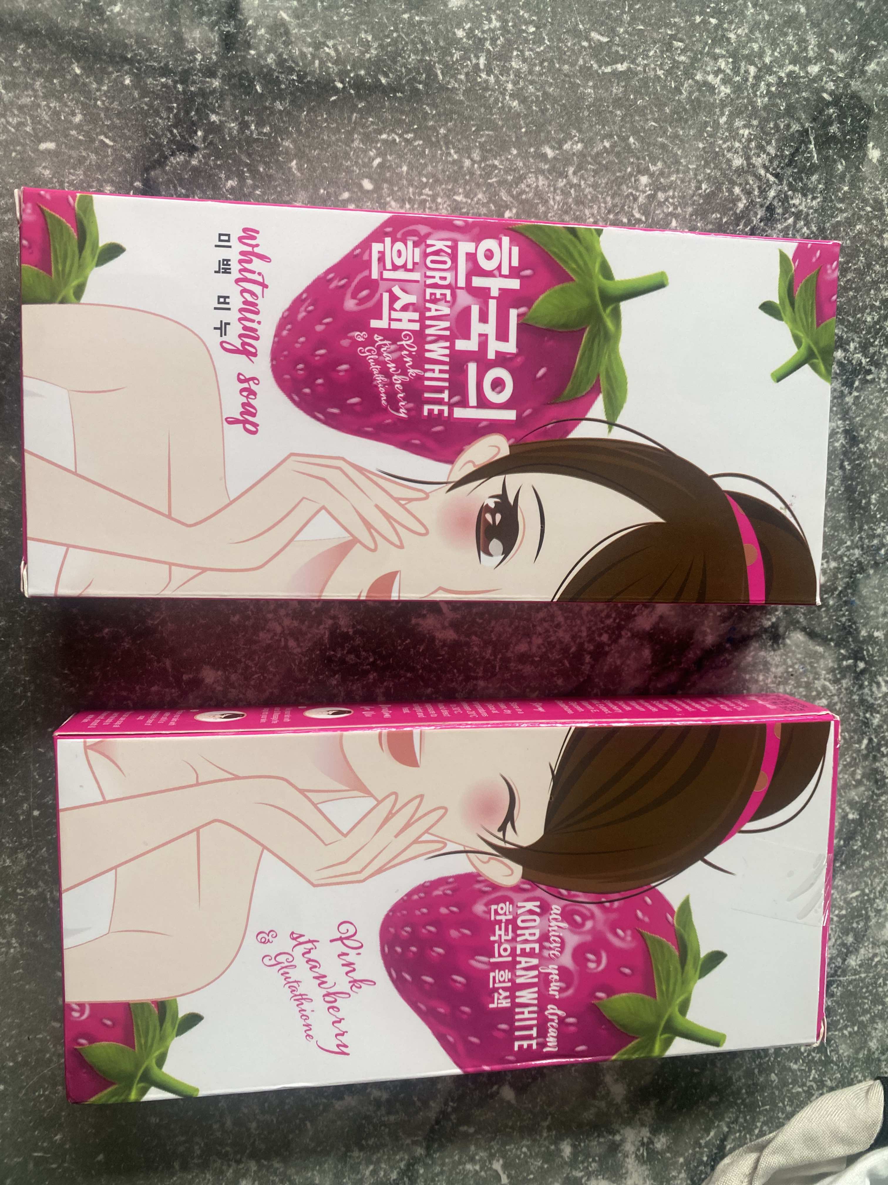 Korean White Pink Strawberry & Glutathione 90g x3