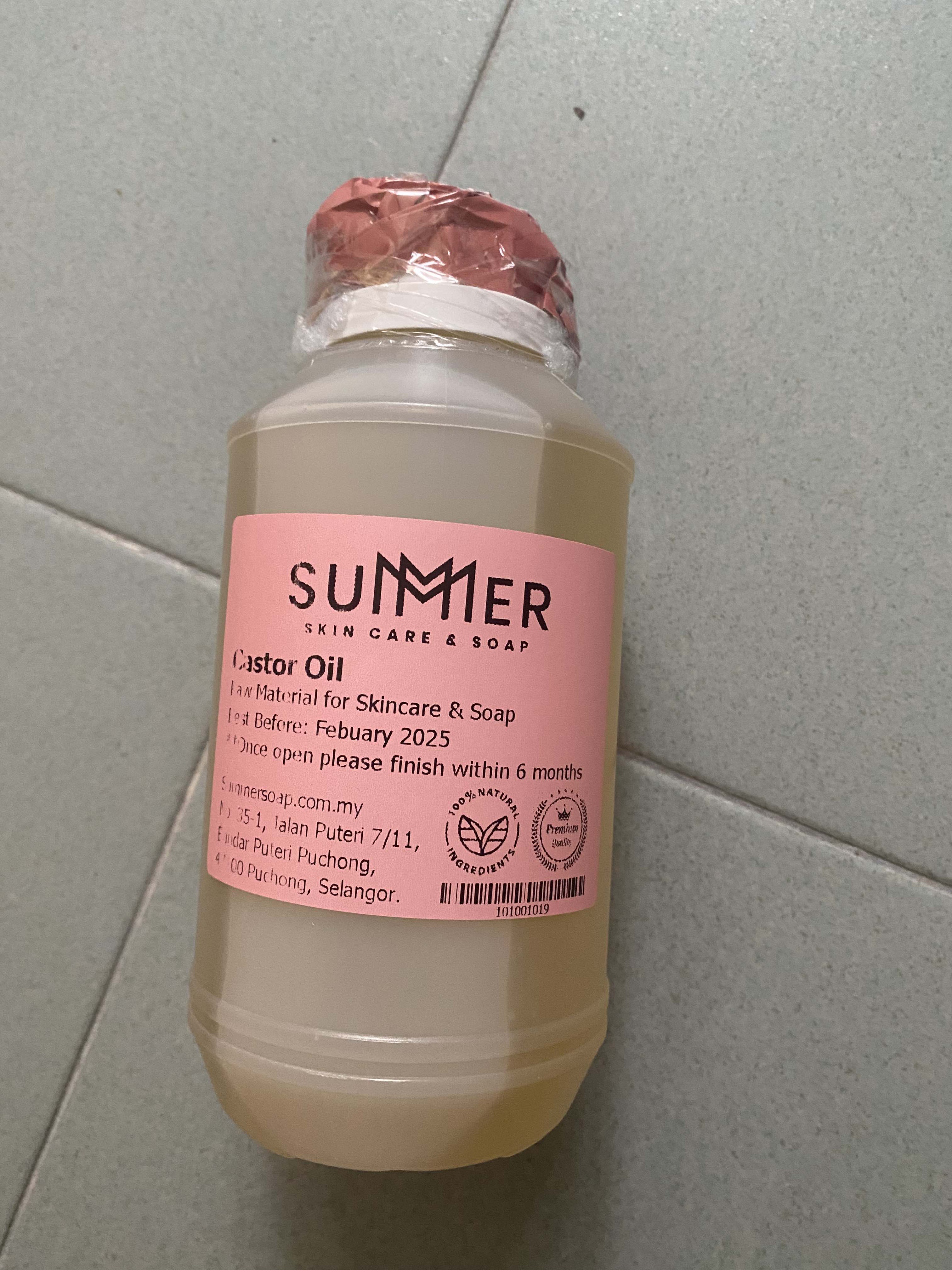 Summer Soap Castor Oil 500ml Pure Cold Pressed 1st Grade Skin Hair