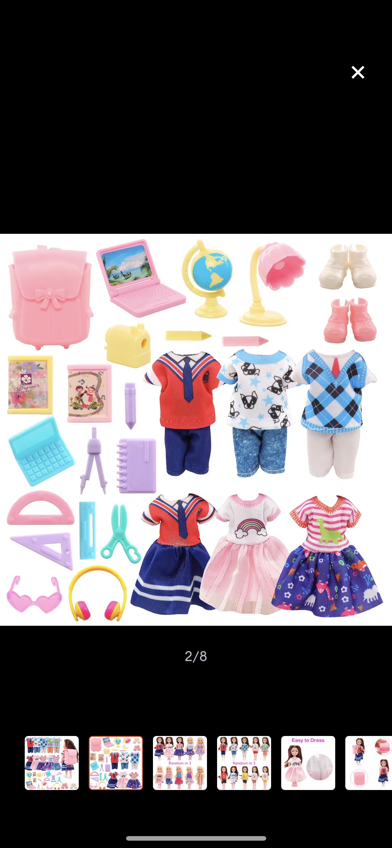 Barwa Chelsea Doll 27 Pieces=3 Tops Pants+3 Skirts+2 Shoes+19 Study  Accessories Mini Doll Kids Toys