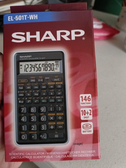 Sharp Scientific Calculator 146 Built-in Functions with Protective Case EL- 501T (White)