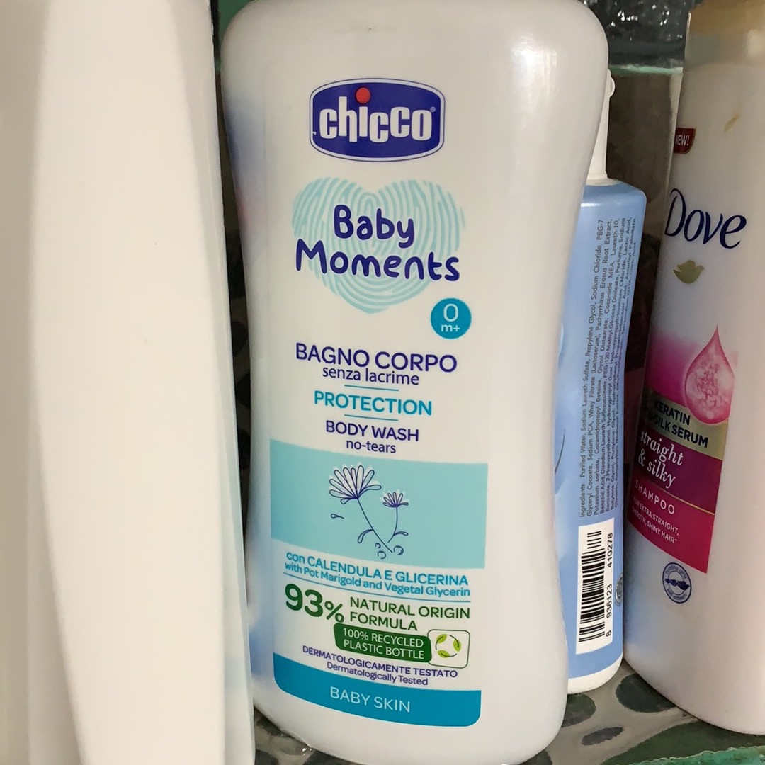 All New Chicco Baby Body Wash 750ml Baby Moments 93% naturally