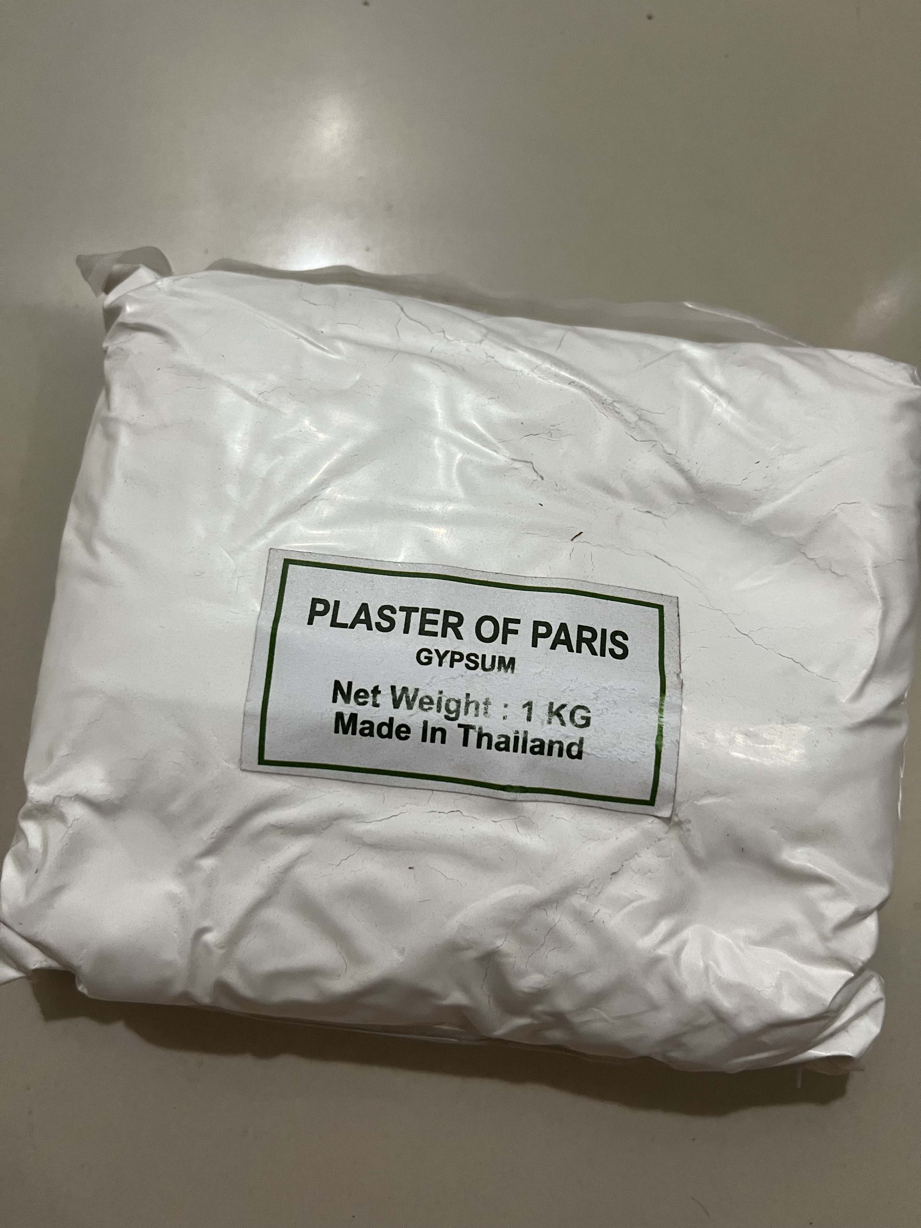 Plaster Of Paris Gypsum Powder 1 KG Original Made In Thailand For Molding,  Figurines, Dental, Ornament, Crafts, Pots, Bounding Compound