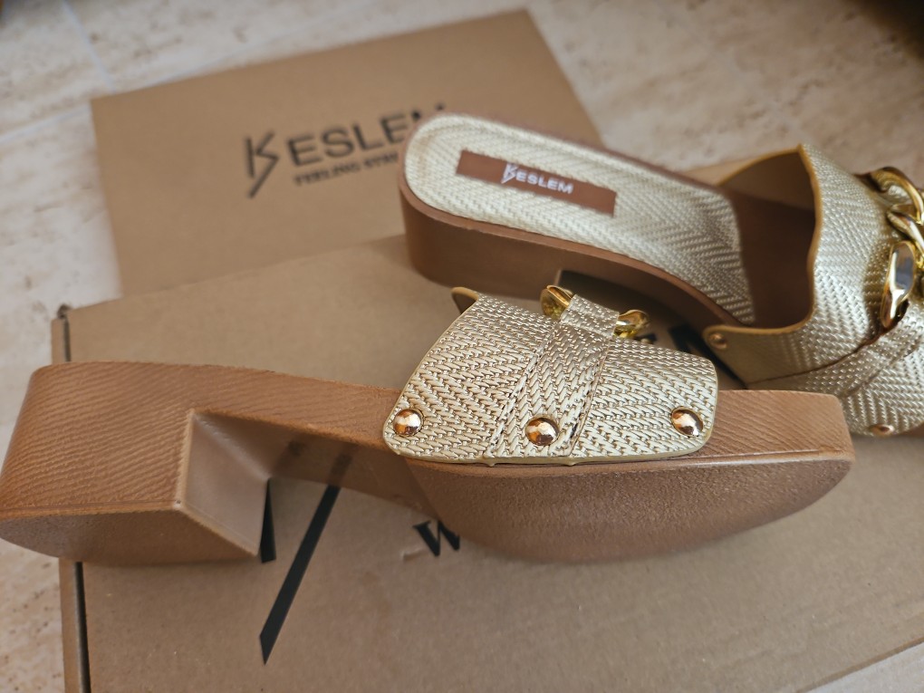 Sandalias KESLEM en Color Oro para Mujer de Cuña Elegantes Miravia