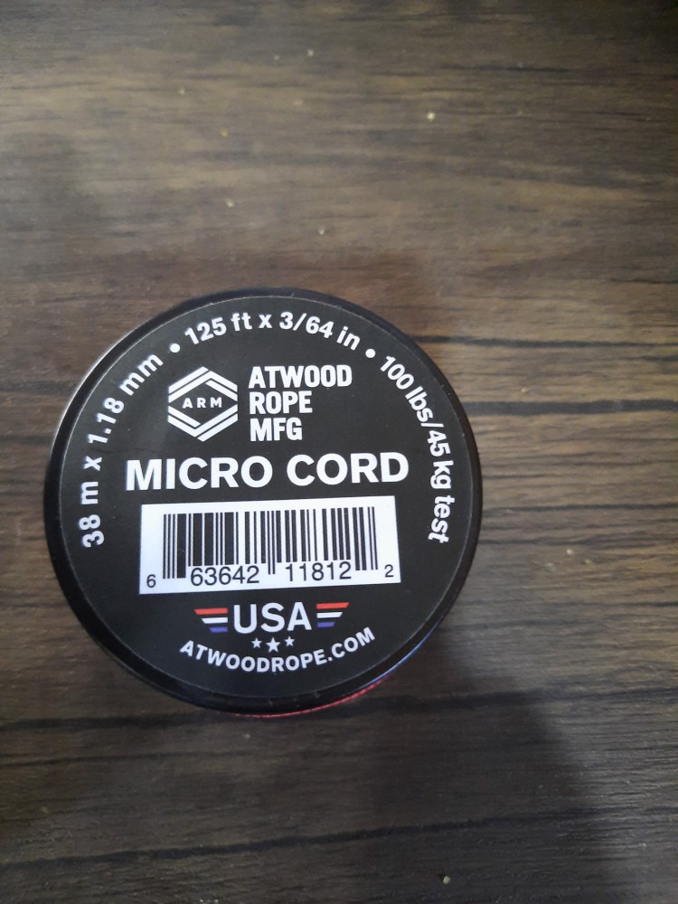 Red MS03 1.18mm x 125' Micro Cord Paracord Made in the USA - US Stainless