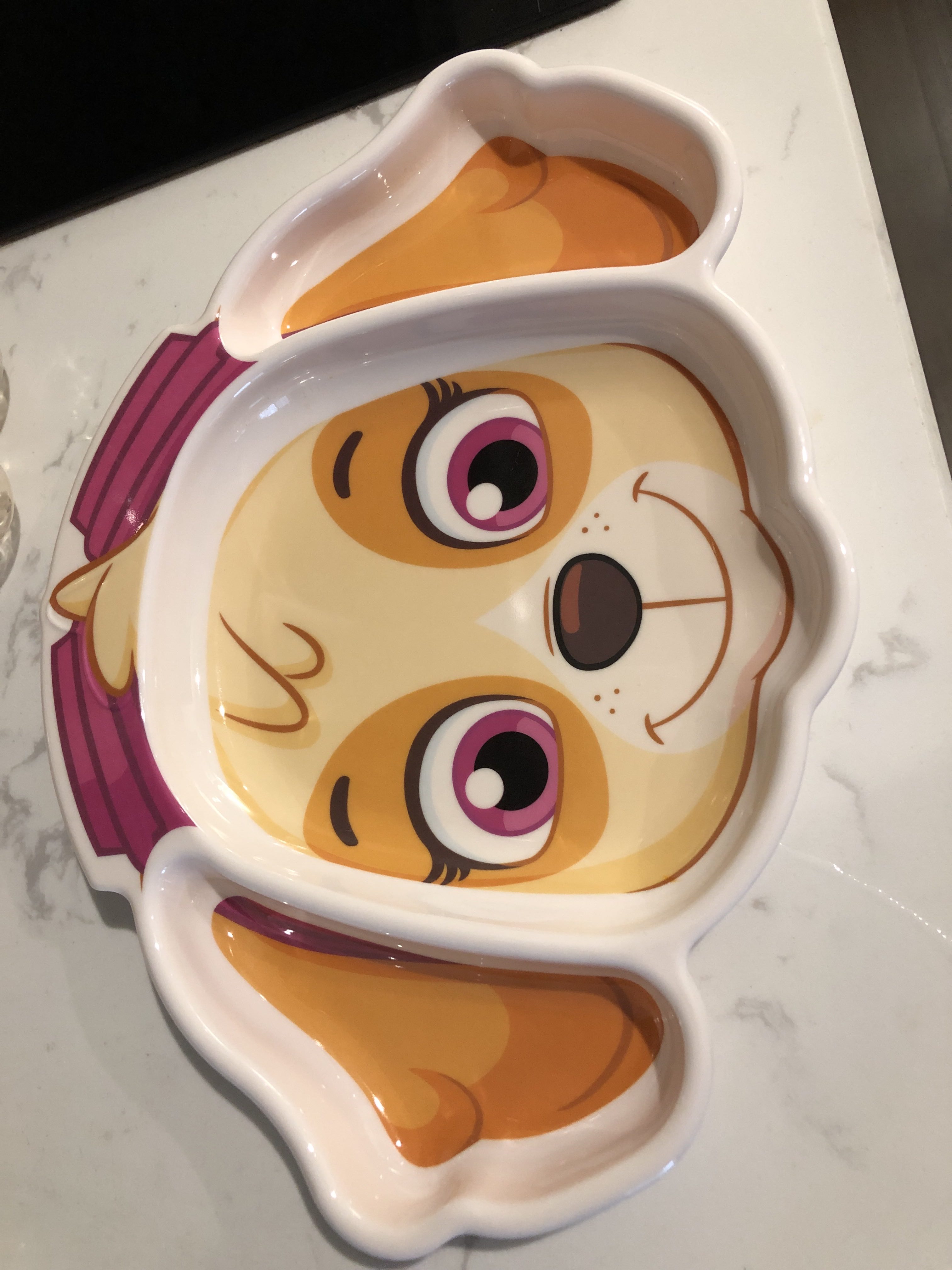 PAW Patrol Dining Set For Kids - 3 PC Themed Dinnerware Set by Dinneractive  - Dog Cartoon - Toddler Plates - Baby Dishes