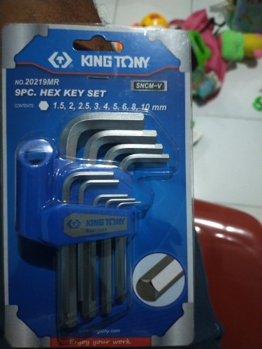 KING TONY KUNCI L SET HEXAGONAL 9 PCS 1,5-10 MM / HEX KEY SET
