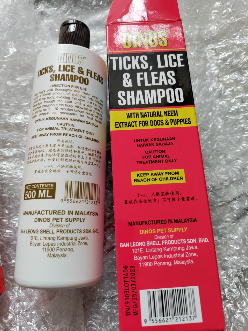 Dinos ticks lice & hotsell fleas shampoo