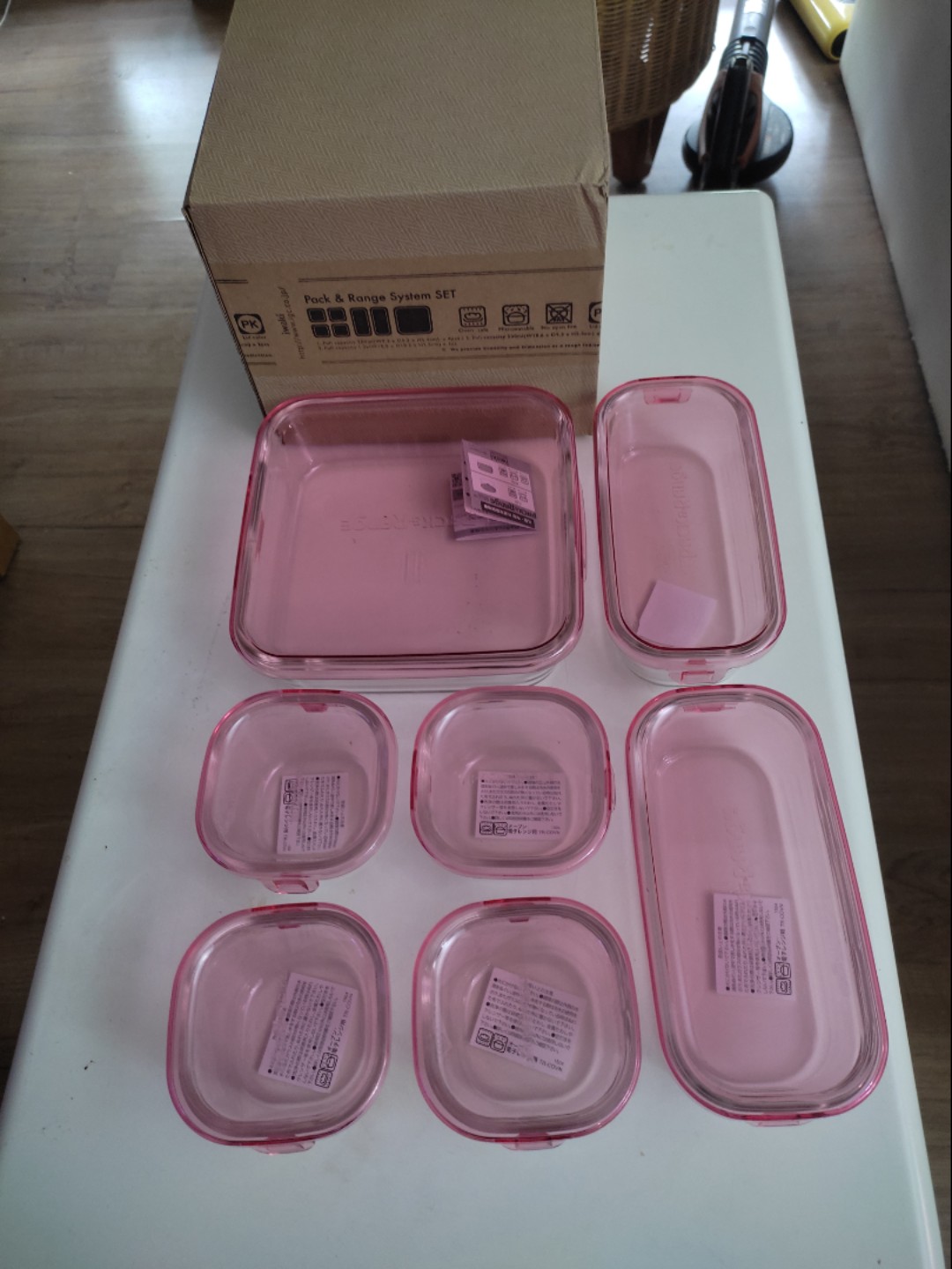 iwaki Heat Resistant Glass Storage Container Pink Round SS 240ml Pack &  Range KT7400-P