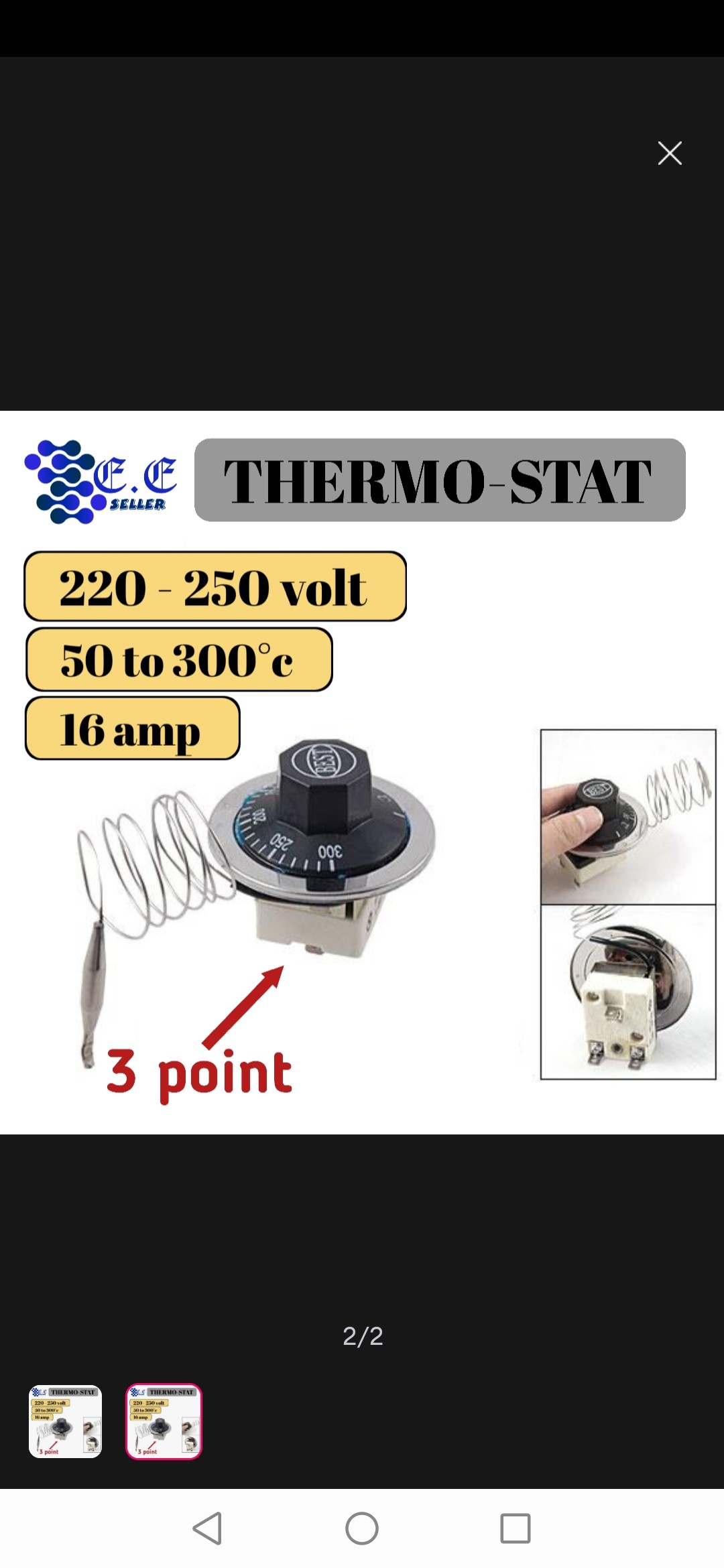 thumbnail image 2 of JUSTYAOFENG Thermostat Temperature Controller - AC 250V 16A, 50-300°C, For Electric Oven Stove Knob 2 of 13