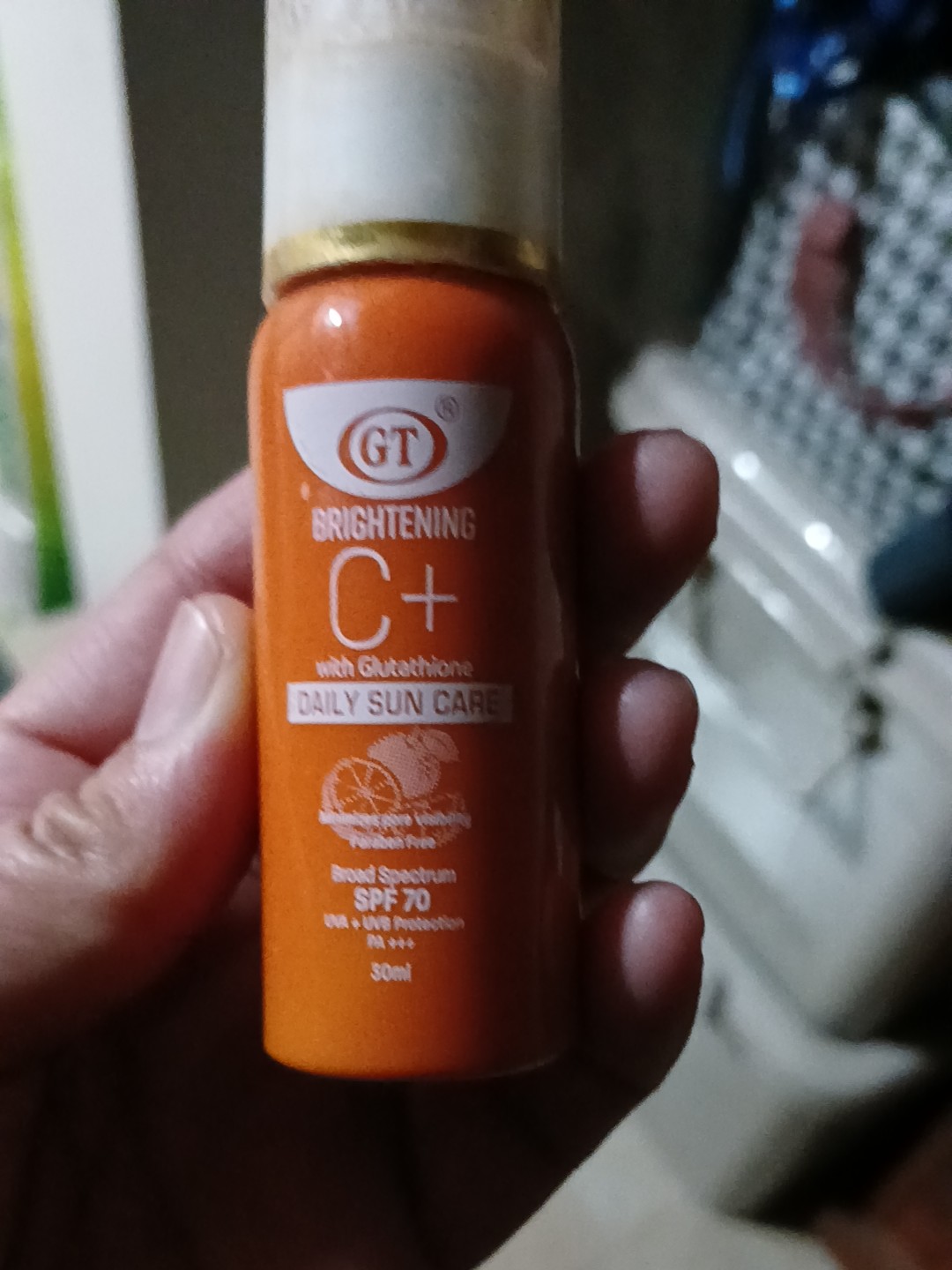 GT Brightening C+ with Glutathione Daily Sun Care with SPF70 30ml - tinted  formula with UVA and UVB protection