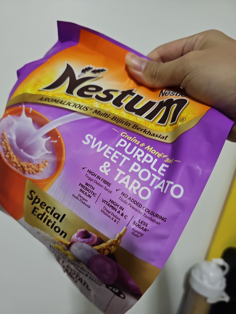 NESTLE NESTUM Grains & More 3in1 Purple Sweet Potato & Taro for a tasty,  nutritious treat that is also satisfying. The Aromalicious NESTUM…