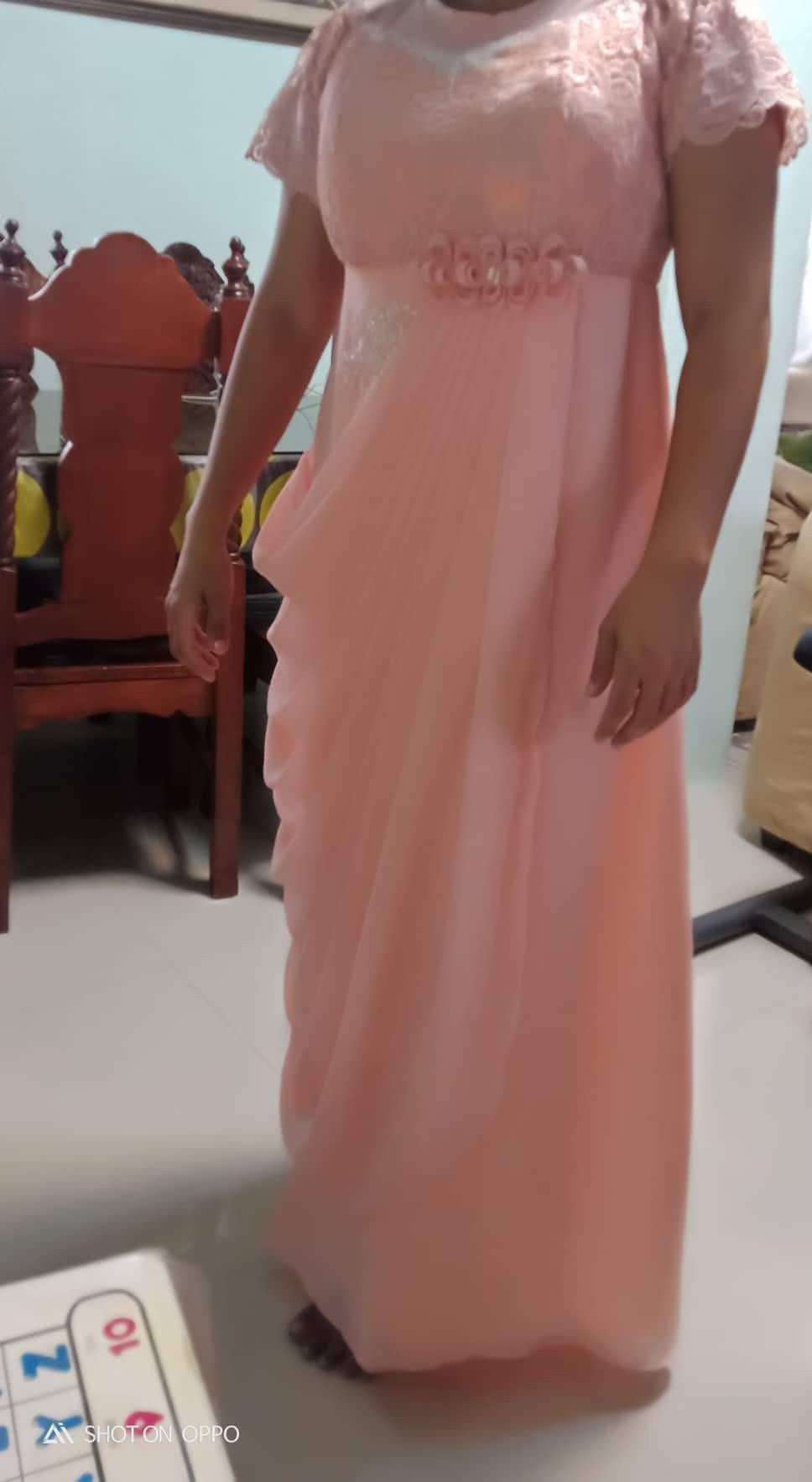 Peach gown 2025 for ninang