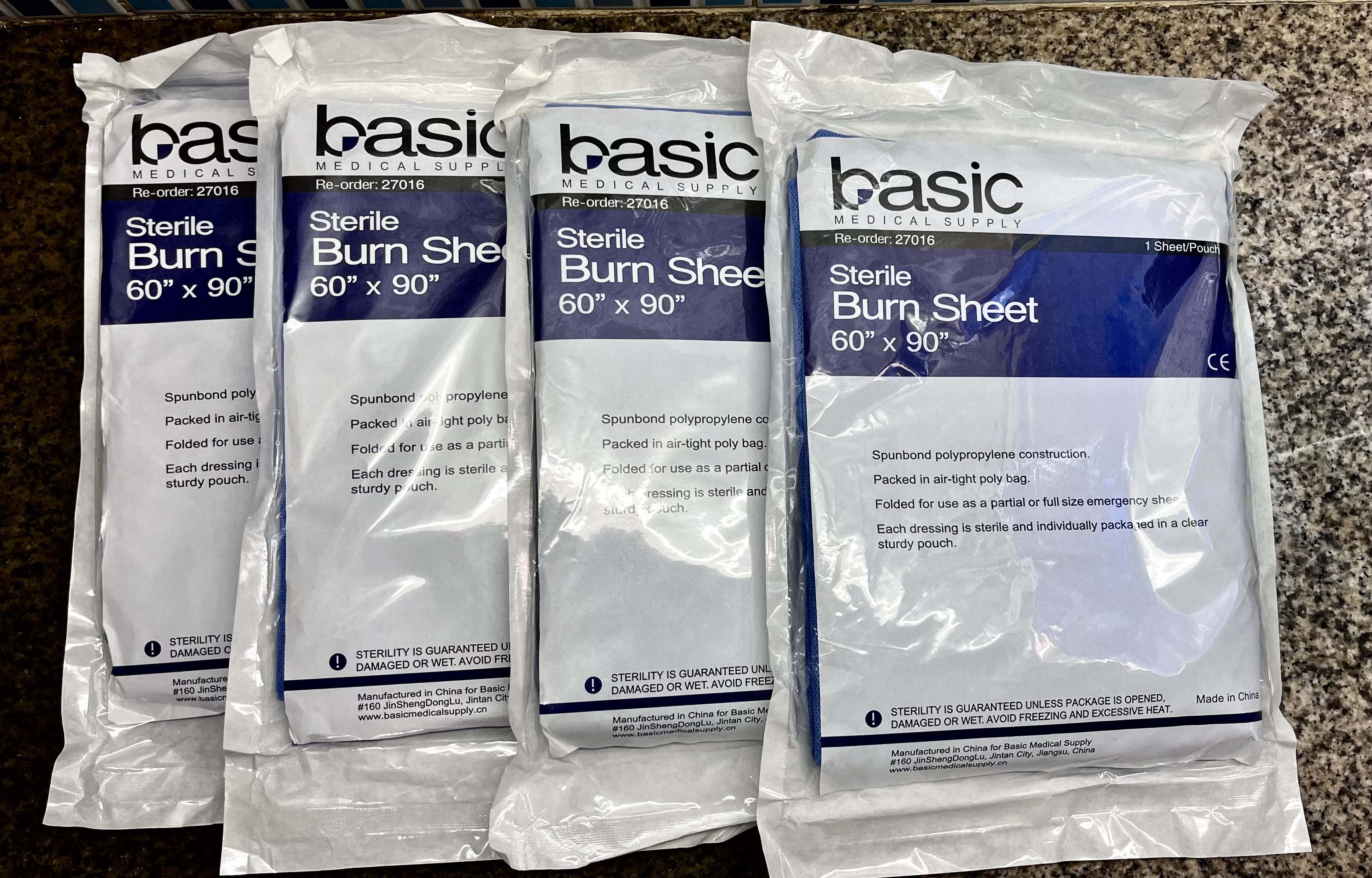 BASIC Burn Sheet Sterile Laminated Tissue Fibers Blue TWIN PACK