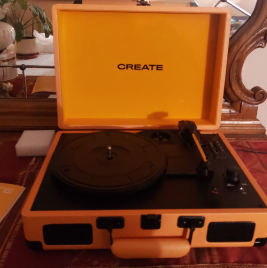 CREATE - RECORD PLAYER POP - Tocadiscos portátil de maletín con Bluetooth  USB, SD, MicroSD y Mp3
