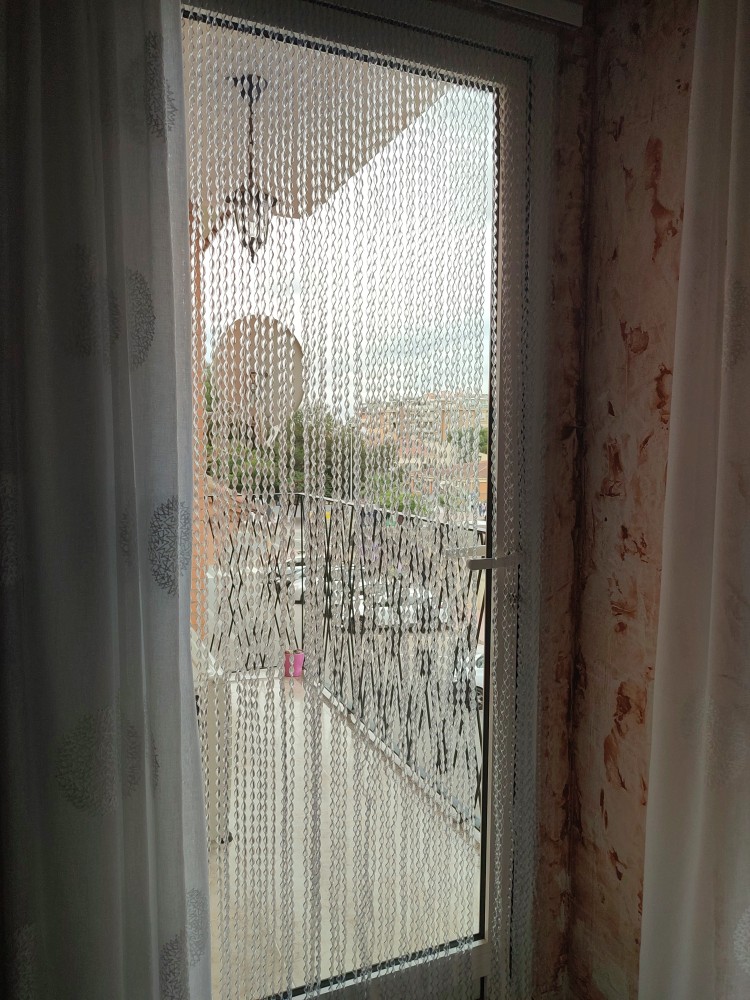 HOME MERCURY – Cortina Espiral para Puerta Exterior o Interior, Material  PVC – Libre de Insectos (200x90CM, Beig+Filo Marron R1)