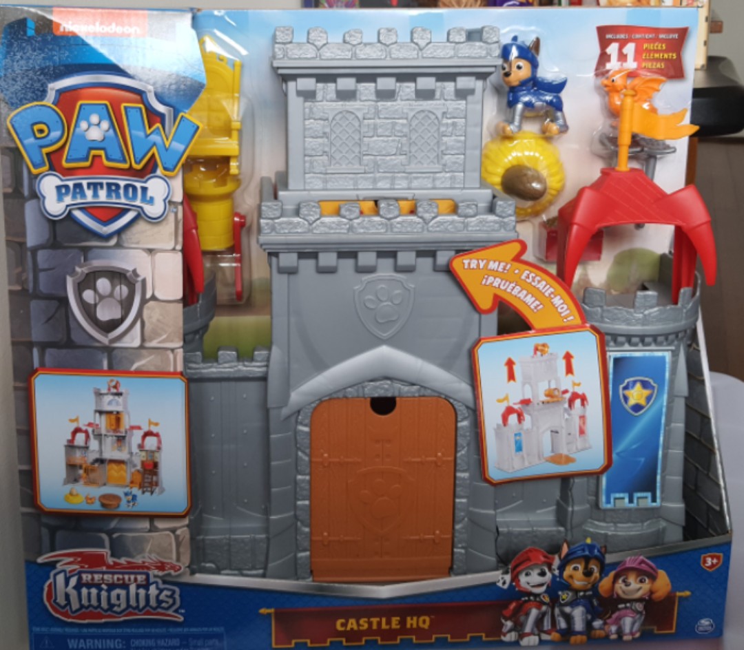 PAW Patrol Rescue Knights Castle HQ Playset with Chase and Mini Dragon  Draco NIB
